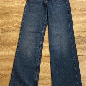 Zara Dark Blue Wide Leg Jeans